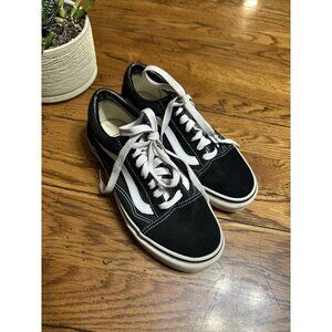 Vans Off The Wall Old Sloop Low Skate Shoes Black Youth Kids Sz 6